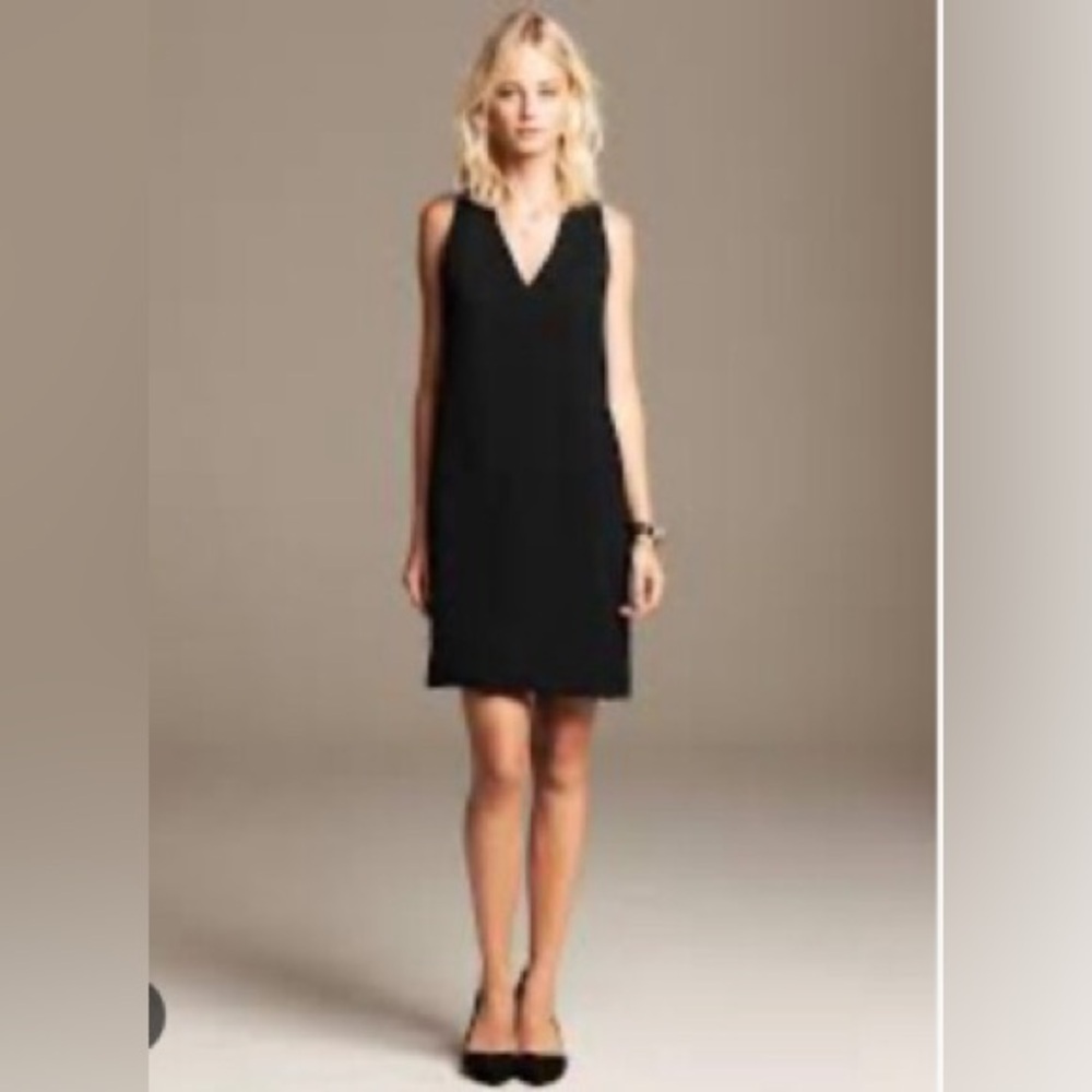 Banana Republic Black V-Neck Mini Dress